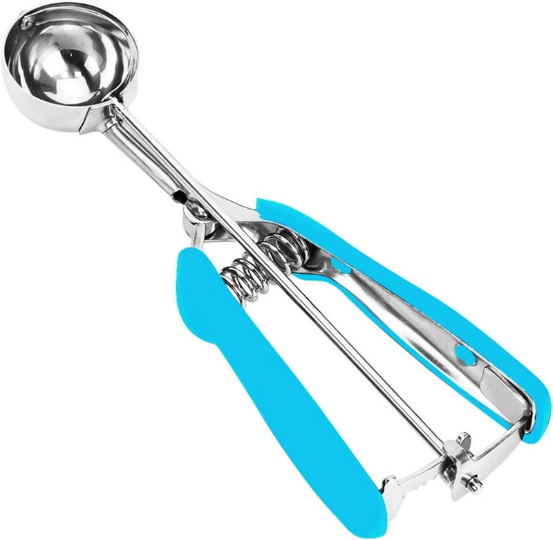 LLESCA Cookie Scoop, Ice Cream Scoop, 1.5 Tbsp/ 23ml/ 0.7 oz Cookie Scoops for Baking, 18/8 Stainless Steel Cookie Scooper for Baking, Cookie Dough Scoop, Ice Cream Scooper with Trigger Release (Blue) - Image 1